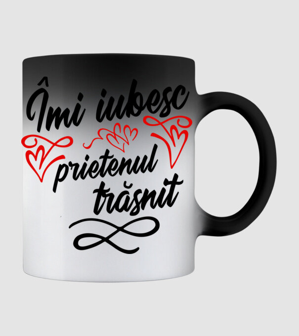 Îmi iubesc prietenul trăsnit model negru pe tricou