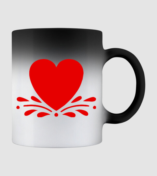 inimă Valentine model negru pe tricou