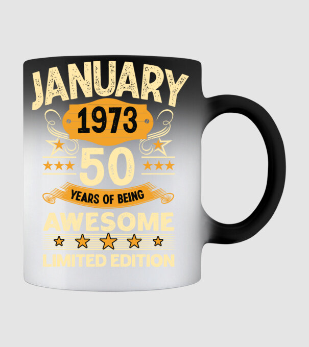 January 1973 50 years of being limited edition model negru pe tricou