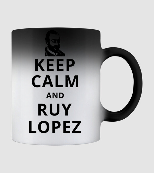 Keep Calm and Ruy Lopez v3 model negru pe tricou