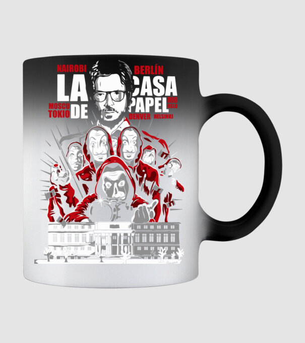 la casa de papel family model negru pe tricou