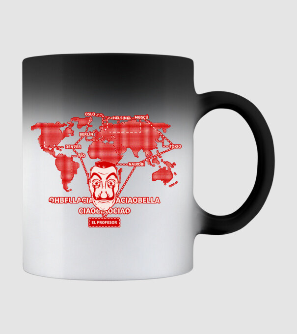 la casa de papel map model negru pe tricou