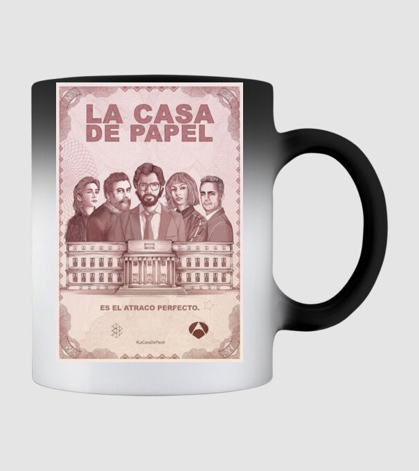 la casa de papel poster model negru pe tricou