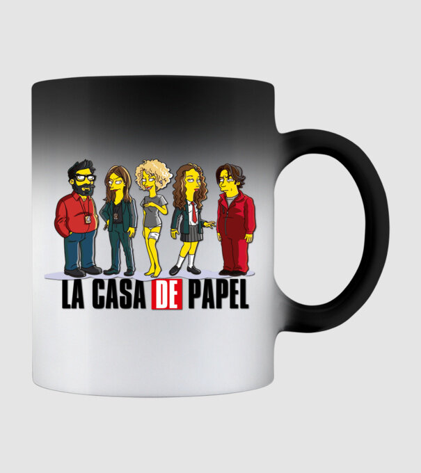 la casa de papel simpson model negru pe tricou