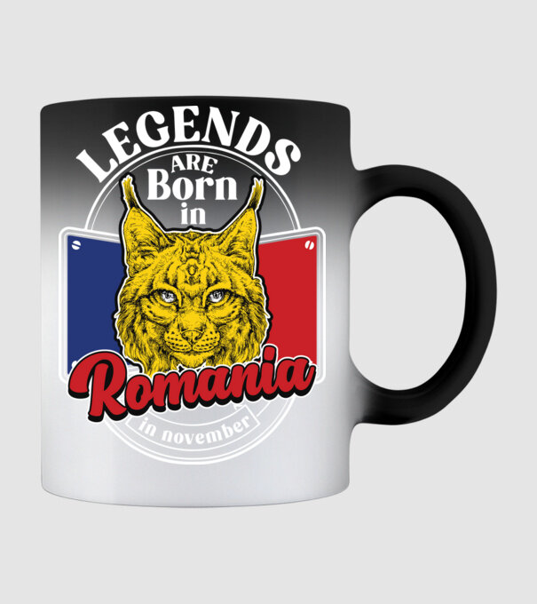 Legends are born in România november model negru pe tricou