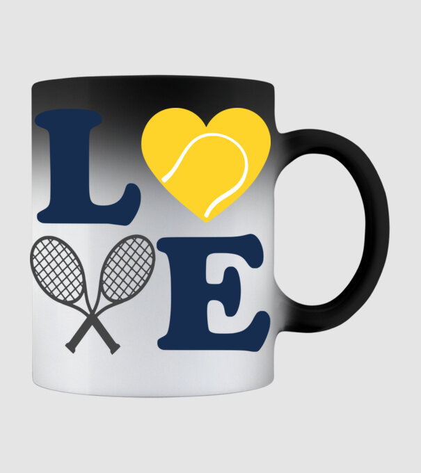 LOVE Tennis model negru pe tricou