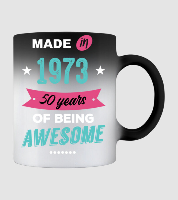MADE IN 1973 model negru pe tricou