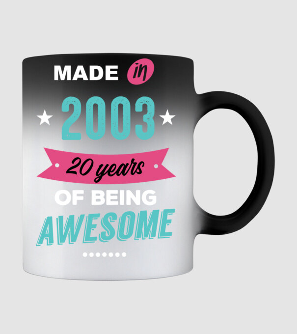 MADE IN 2003 model negru pe tricou
