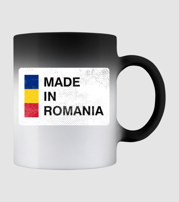made in romania model negru pe tricou