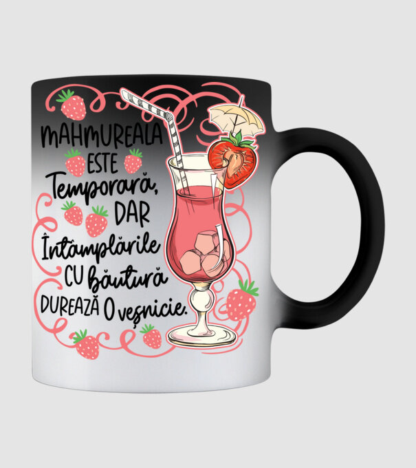 Mahmureala este temporară, dar întâmplările cu băutură durează o veșnicie model negru pe tricou