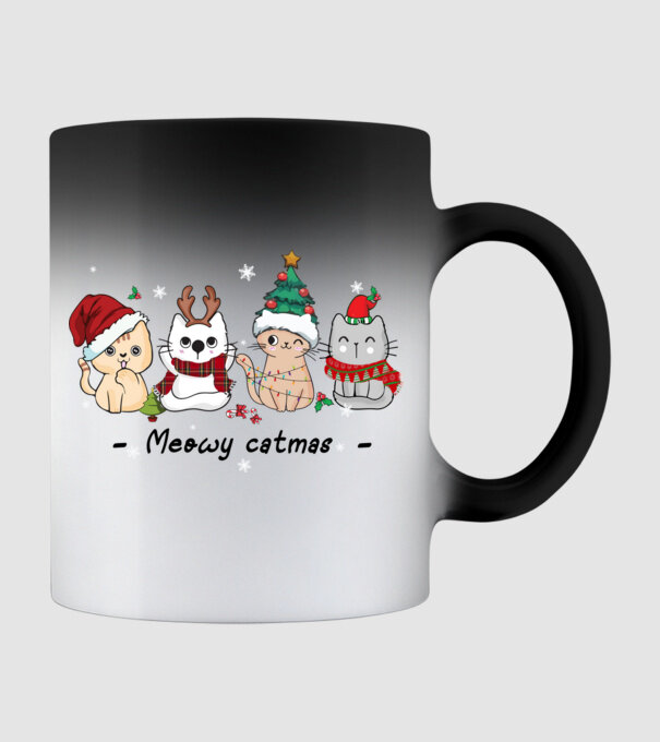 Meowy catmas 2 model negru pe tricou