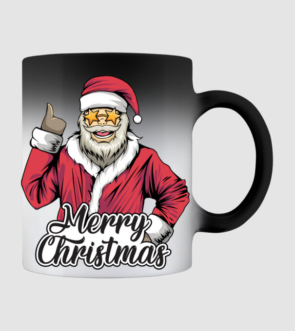 Merry christmas Santa model negru pe tricou