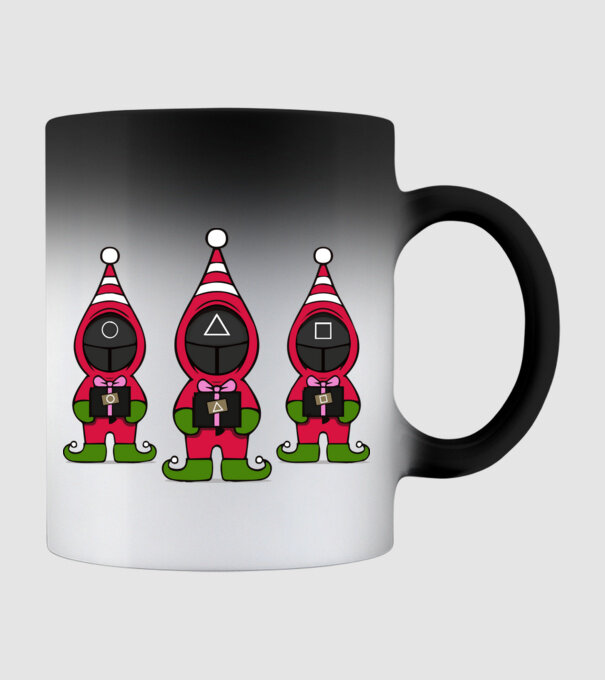 merry squid game model negru pe tricou