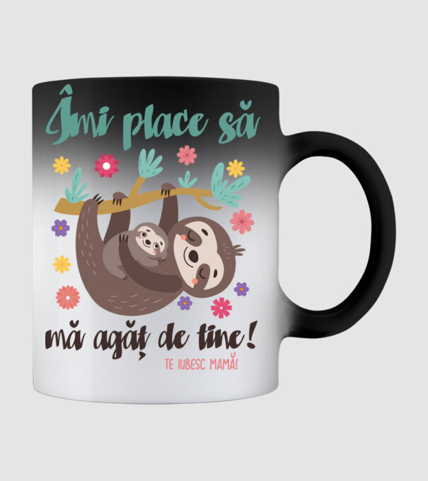 Îmi place că te agăți de mine! model negru pe tricou