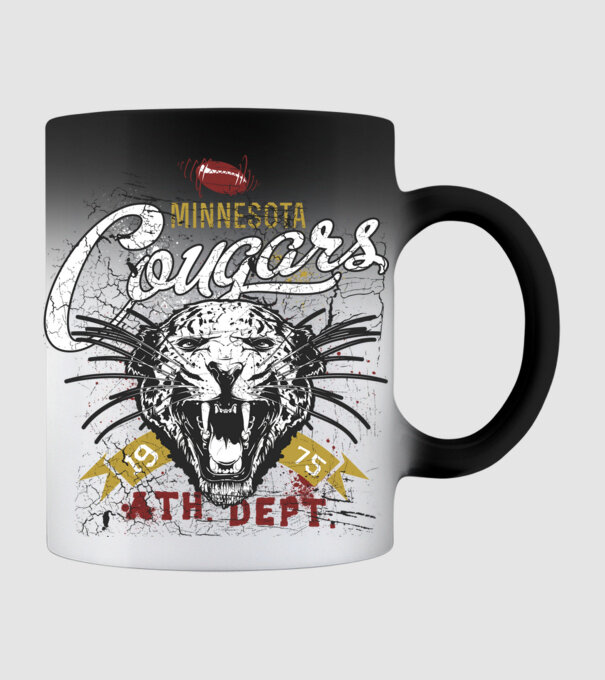 Minesota Cougars  TEXTURED model negru pe tricou