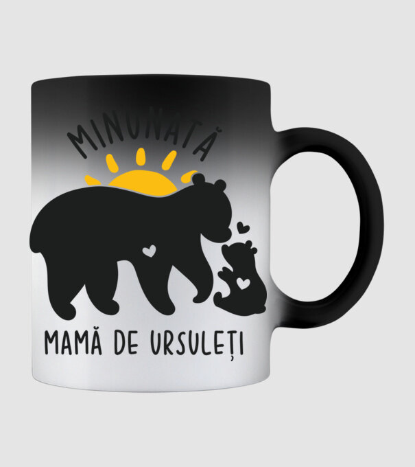 Minunată mamă de ursuleți model negru pe tricou