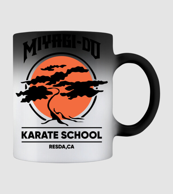 Miyagi-do karate school model negru pe tricou