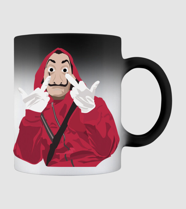 money heist fcku model negru pe tricou