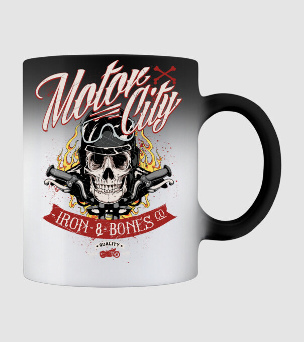Motor City model negru pe tricou