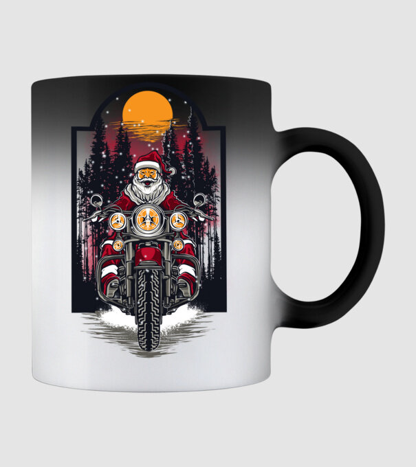 Motor santa model negru pe tricou