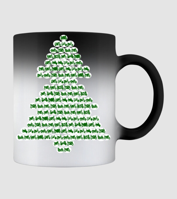 motorbike christtmas tree model negru pe tricou