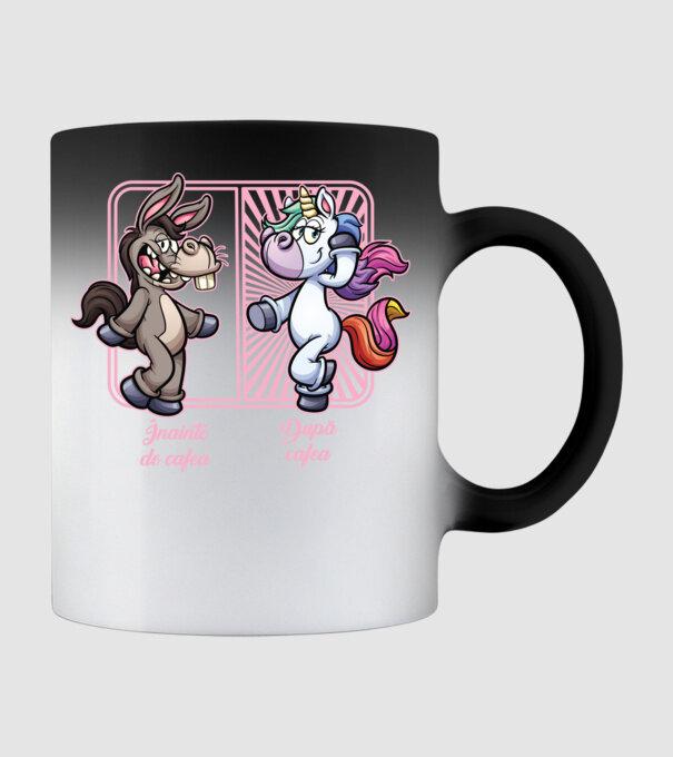 Înainte de cafea model negru pe tricou