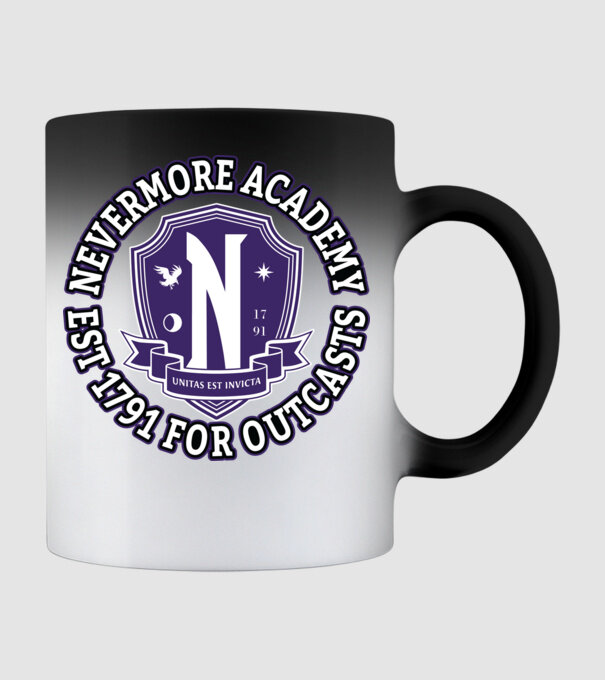 Nevermore academy model negru pe tricou
