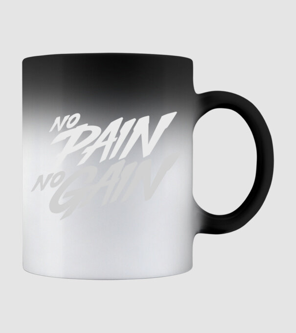 No Pain No Gain typography model negru pe tricou
