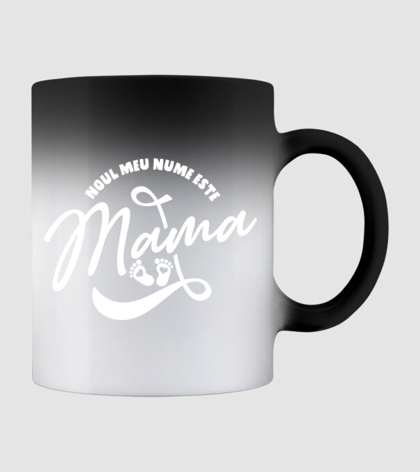 Noul meu nume este Mama model negru pe tricou