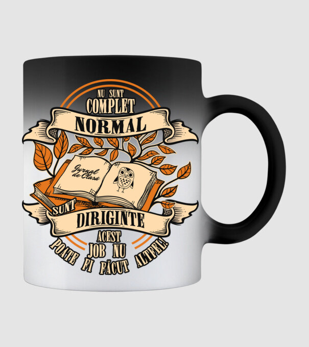 nu sunt complet normal - sunt diriginte acest job nu poate fi făcut altfel! model negru pe tricou