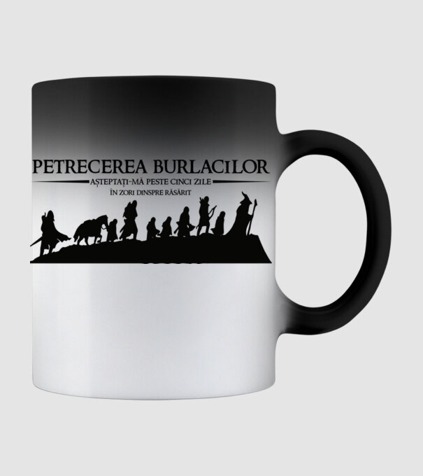 petrecerea burlacilor - așteptați-mă peste cinci zile - în zori dinspre răsărit model negru pe tricou