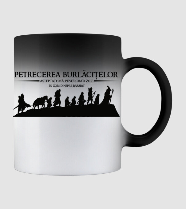 petrecerea burlăcițelor - așteptați-mă peste cinci zile - în zori dinspre răsărit model negru pe tricou