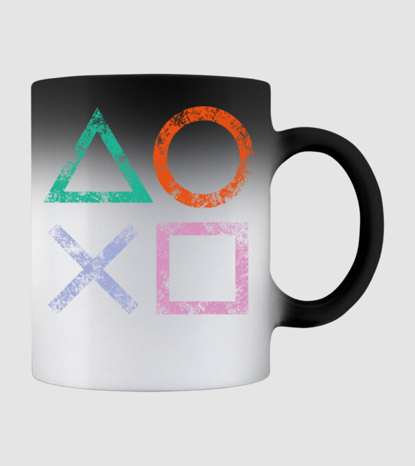 PlayStation icon model negru pe tricou