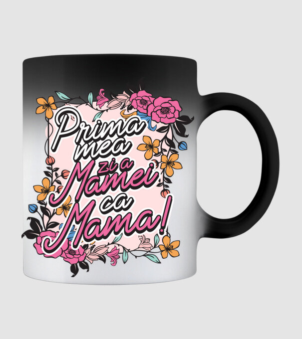 Prima mea zi a mamei ca mamă model negru pe tricou