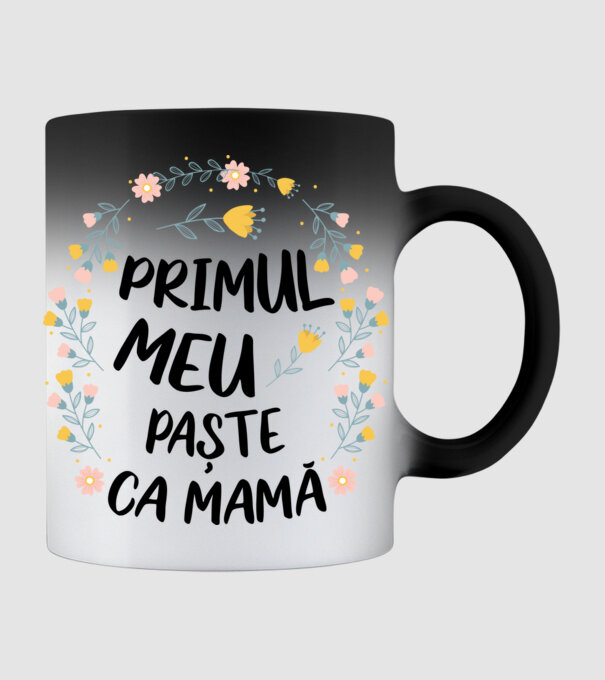 Primul meu Paște ca mamă model negru pe tricou