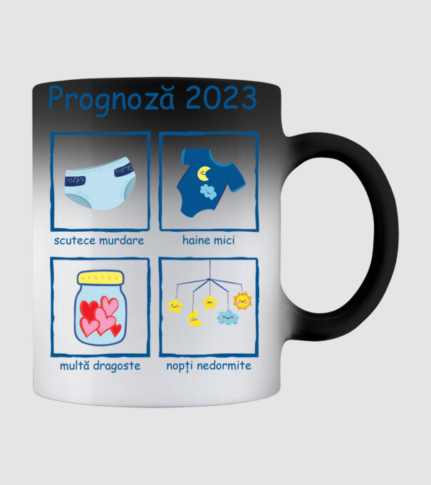 Prognoză 2023 model negru pe tricou