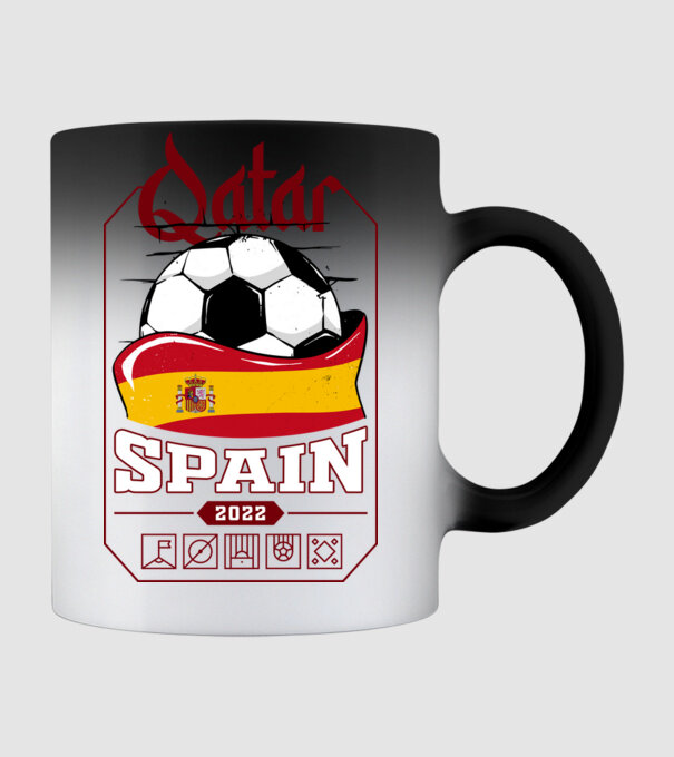 Qatar teams Spain model negru pe tricou