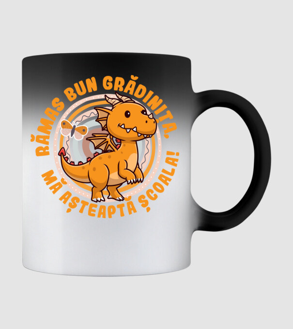 Rămas bun grădiniță, mă așteaptă școala! model negru pe tricou