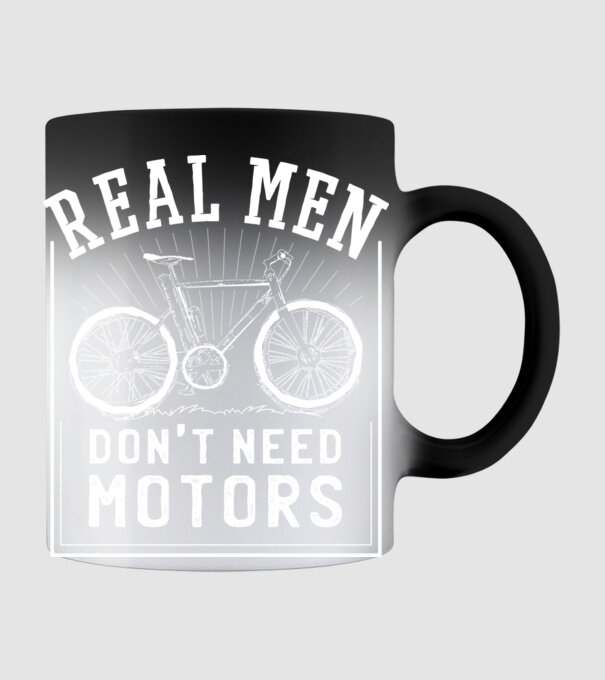 real man dont need motors model negru pe tricou