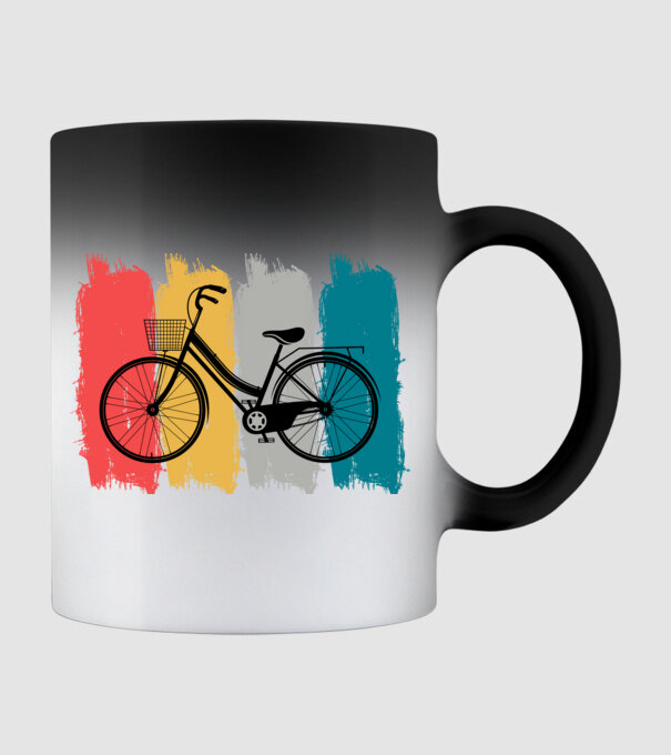 Retro city bike model negru pe tricou