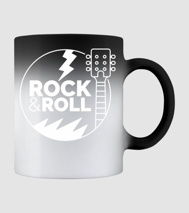 Rock n roll model negru pe tricou