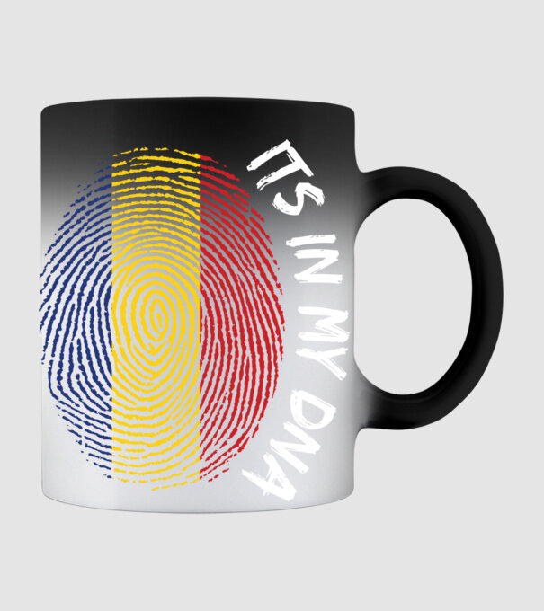 România fingerprint model negru pe tricou