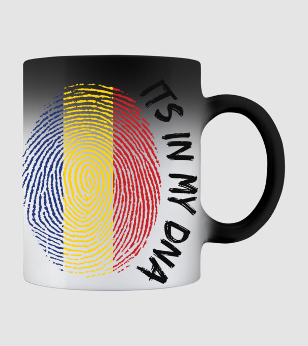 România fingerprint model negru pe tricou