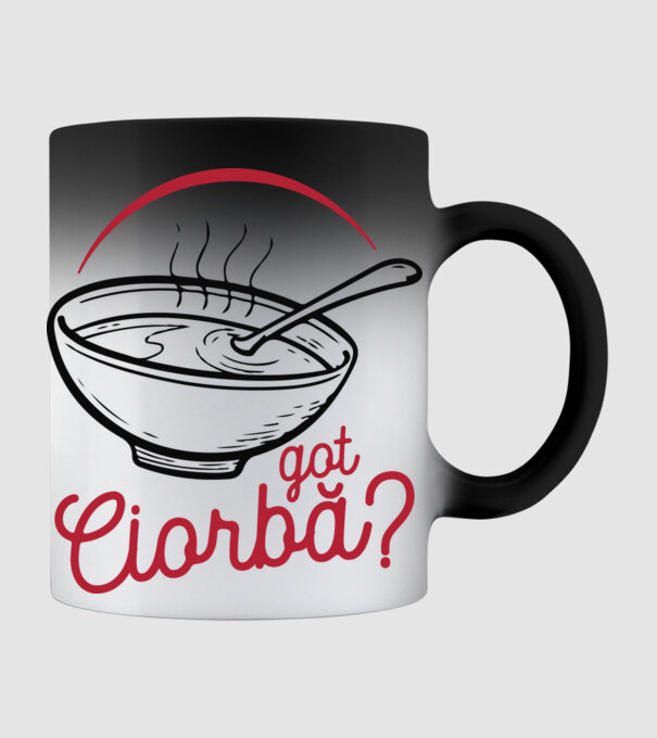 România Got ciorbă model negru pe tricou