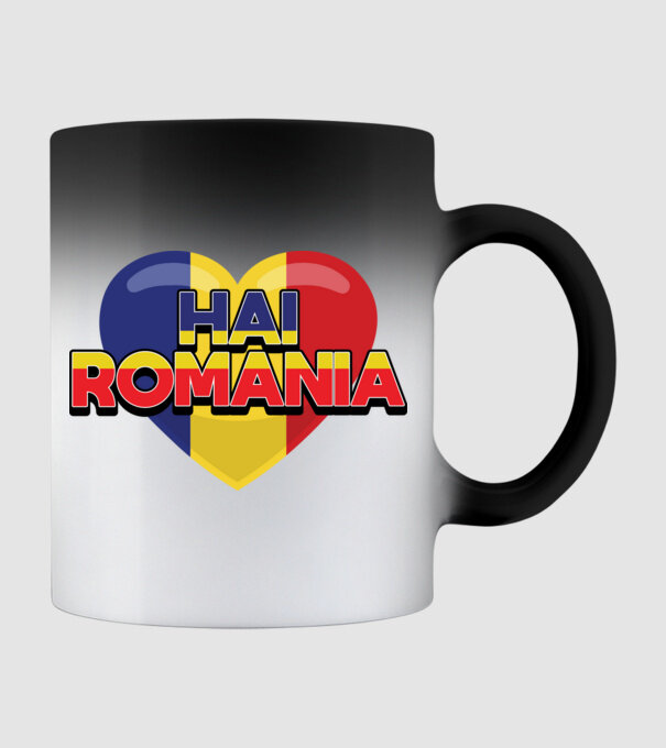 Romania heart model negru pe tricou
