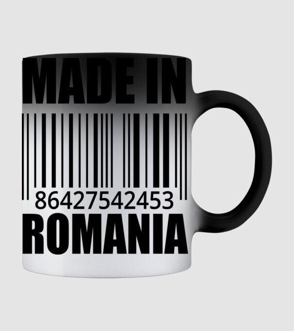 România made in model negru pe tricou