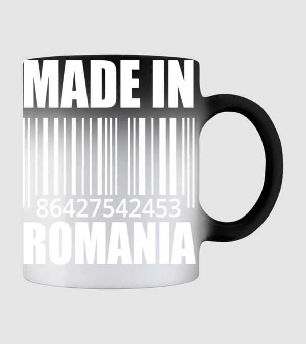 România made in model negru pe tricou