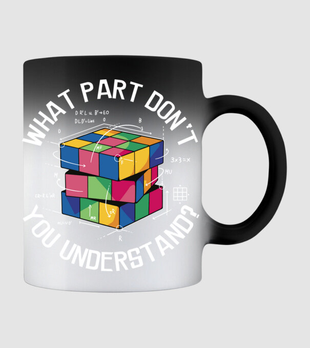 Rubik cube what part model negru pe tricou