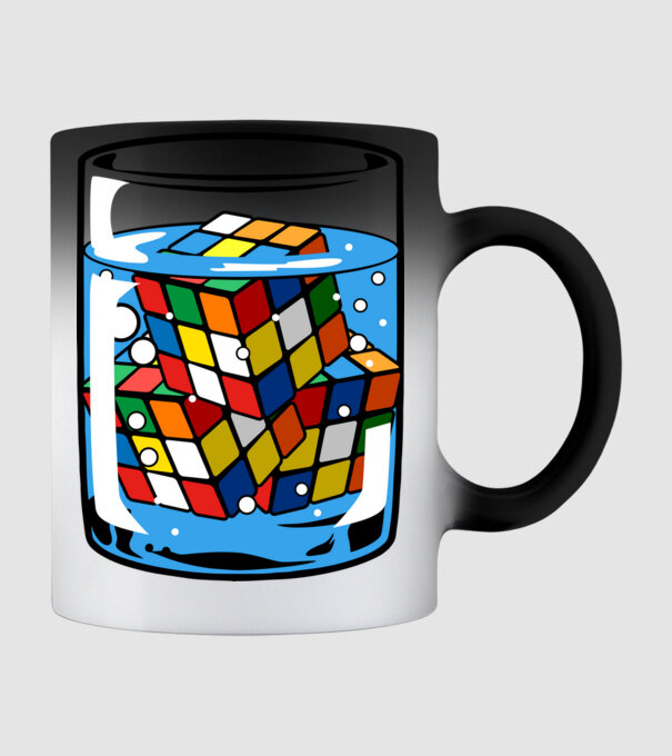 Rubik Ice model negru pe tricou