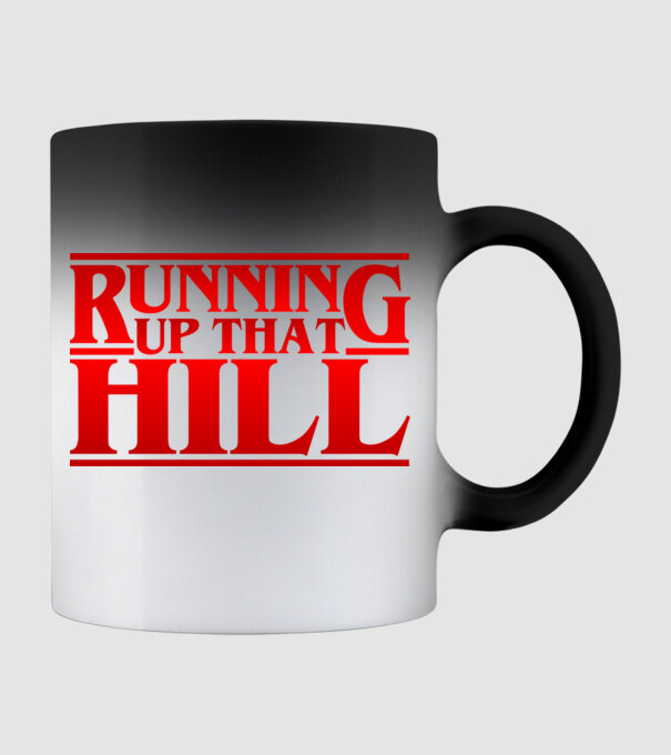 running up that hill model negru pe tricou